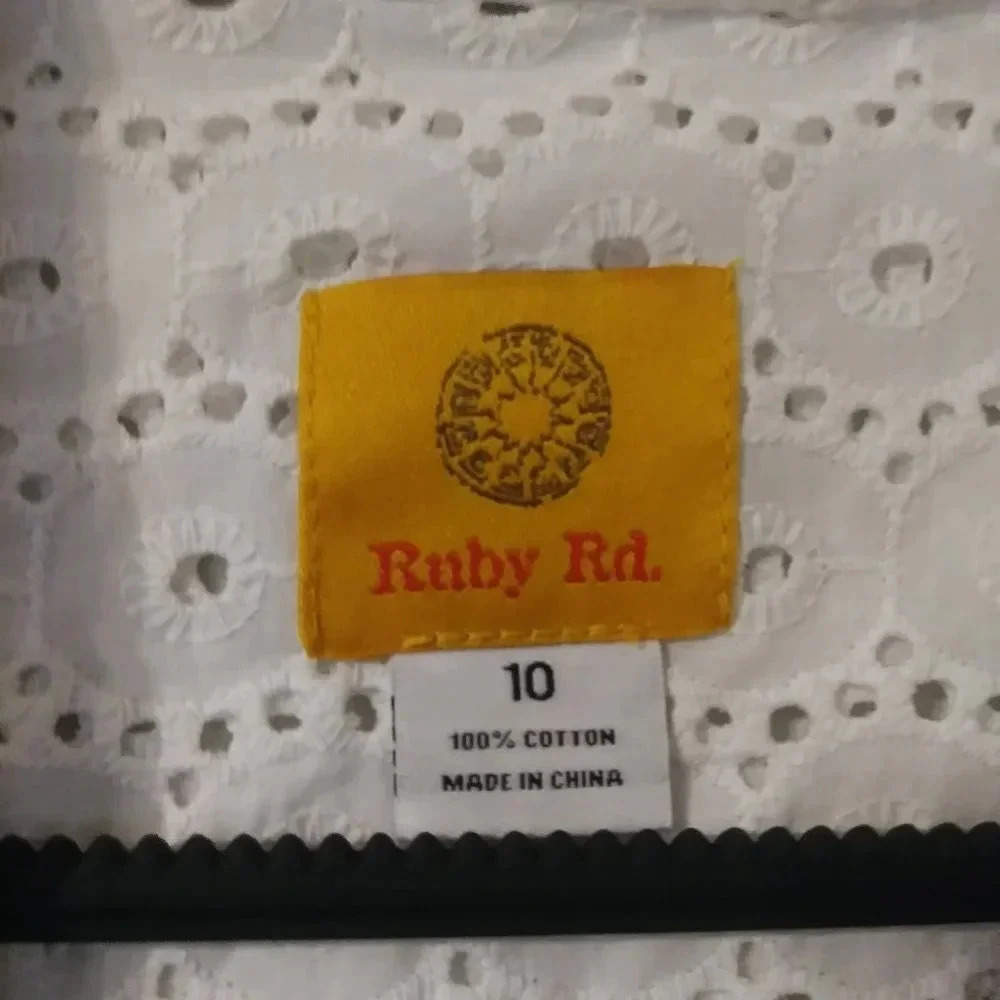 Ruby Rd. Eyelet‎ Ruffle Top - Picture 3 of 5